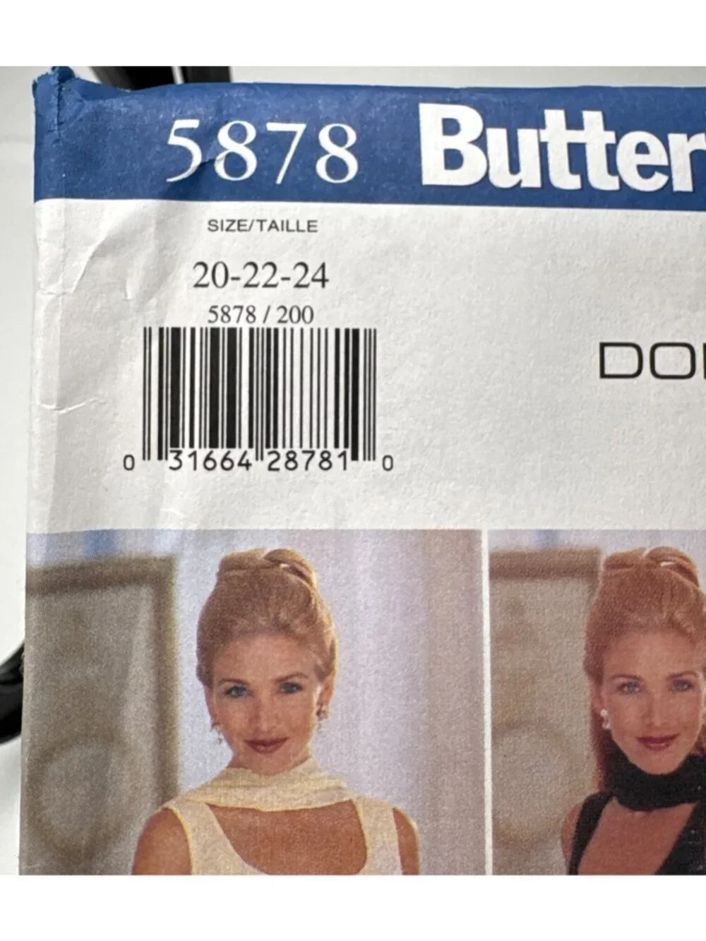 Butterick 5878 Womens Dress Pattern Size 20-22-24 Scarf Jacket Uncut!